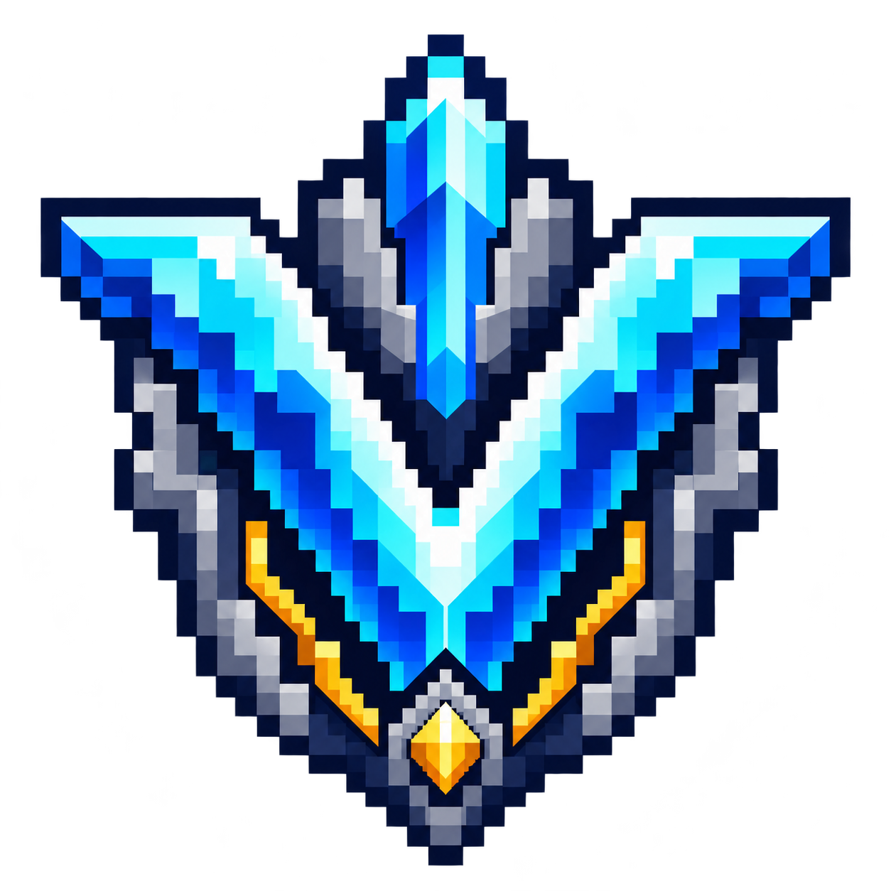 Veornis'in mavi kristal V amblemi